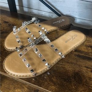Clear Studded Sandal